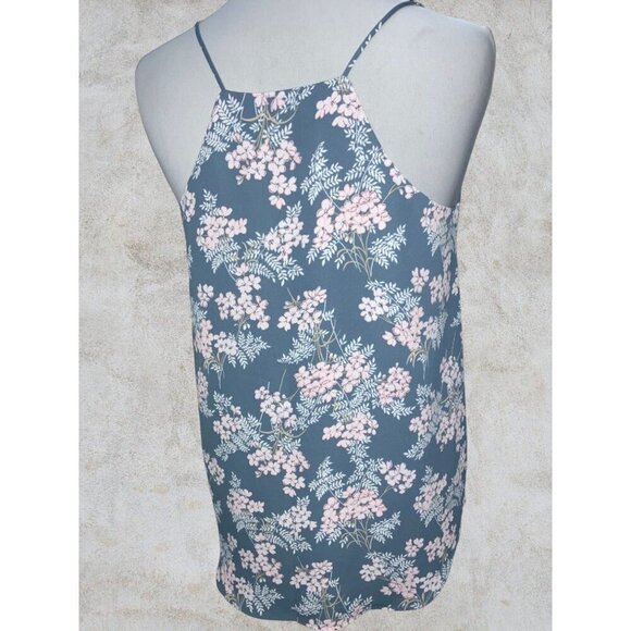 Ann Taylor Loft Womens Blue Floral Sleeveless Tank Blouse Lined NEW Small - Picture 3 of 6